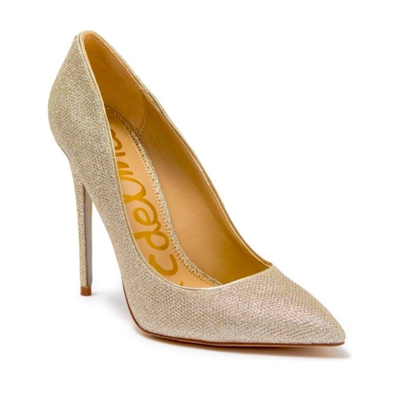Sam Edelman Danna Pointed Toe Pump In Jute Glam Mesh Size 8 - Picture 1 of 5